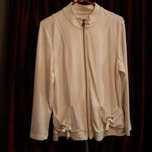 SG white zip up jacket